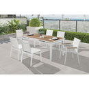  Meridian Nizuc 77" / 100.5" Brown Aluminum Outdoor Patio Extendable Dining Table IMAGE 4