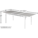 Meridian Nizuc 77" / 100.5" Grey Aluminum Outdoor Patio Extendable Dining Table IMAGE 11