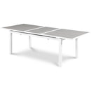  Meridian Nizuc 77" / 100.5" Grey Aluminum Outdoor Patio Extendable Dining Table IMAGE 1