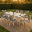  Meridian Nizuc 77" / 100.5" Grey Aluminum Outdoor Patio Extendable Dining Table IMAGE 2