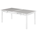  Meridian Nizuc 77" / 100.5" Grey Aluminum Outdoor Patio Extendable Dining Table IMAGE 3