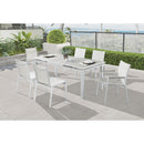 Meridian Nizuc 77" / 100.5" Grey Aluminum Outdoor Patio Extendable Dining Table IMAGE 4
