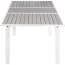  Meridian Nizuc 77" / 100.5" Grey Aluminum Outdoor Patio Extendable Dining Table IMAGE 5