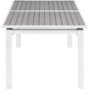  Meridian Nizuc 77" / 100.5" Grey Aluminum Outdoor Patio Extendable Dining Table IMAGE 6