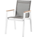  Meridian Nizuc Grey Mesh Water Resistant Fabric Outdoor Patio Dining Arm Chair IMAGE 1