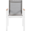  Meridian Nizuc Grey Mesh Water Resistant Fabric Outdoor Patio Dining Arm Chair IMAGE 4