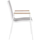  Meridian Nizuc Grey Mesh Water Resistant Fabric Outdoor Patio Dining Arm Chair IMAGE 5
