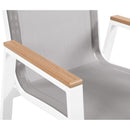  Meridian Nizuc Grey Mesh Water Resistant Fabric Outdoor Patio Dining Arm Chair IMAGE 6