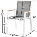  Meridian Nizuc Grey Mesh Water Resistant Fabric Outdoor Patio Dining Arm Chair IMAGE 7