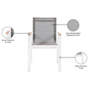  Meridian Nizuc Grey Mesh Water Resistant Fabric Outdoor Patio Dining Arm Chair IMAGE 8