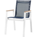  Meridian Nizuc Navy Mesh Water Resistant Fabric Outdoor Patio Dining Arm Chair IMAGE 1