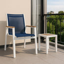  Meridian Nizuc Navy Mesh Water Resistant Fabric Outdoor Patio Dining Arm Chair IMAGE 2