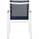  Meridian Nizuc Navy Mesh Water Resistant Fabric Outdoor Patio Dining Arm Chair IMAGE 3