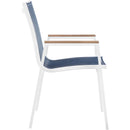  Meridian Nizuc Navy Mesh Water Resistant Fabric Outdoor Patio Dining Arm Chair IMAGE 5