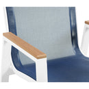  Meridian Nizuc Navy Mesh Water Resistant Fabric Outdoor Patio Dining Arm Chair IMAGE 6