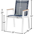  Meridian Nizuc Navy Mesh Water Resistant Fabric Outdoor Patio Dining Arm Chair IMAGE 7