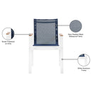  Meridian Nizuc Navy Mesh Water Resistant Fabric Outdoor Patio Dining Arm Chair IMAGE 8