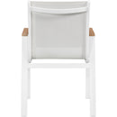  Meridian Nizuc White Mesh Water Resistant Fabric Outdoor Patio Dining Arm Chair IMAGE 3