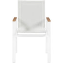 Meridian Nizuc White Mesh Water Resistant Fabric Outdoor Patio Dining Arm Chair IMAGE 4