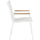  Meridian Nizuc White Mesh Water Resistant Fabric Outdoor Patio Dining Arm Chair IMAGE 5