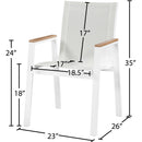  Meridian Nizuc White Mesh Water Resistant Fabric Outdoor Patio Dining Arm Chair IMAGE 7