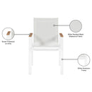  Meridian Nizuc White Mesh Water Resistant Fabric Outdoor Patio Dining Arm Chair IMAGE 8
