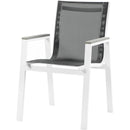  Meridian Nizuc Black Mesh Water Resistant Fabric Outdoor Patio Dining Arm Chair IMAGE 1