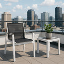  Meridian Nizuc Black Mesh Water Resistant Fabric Outdoor Patio Dining Arm Chair IMAGE 2