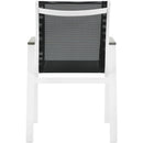  Meridian Nizuc Black Mesh Water Resistant Fabric Outdoor Patio Dining Arm Chair IMAGE 3