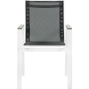  Meridian Nizuc Black Mesh Water Resistant Fabric Outdoor Patio Dining Arm Chair IMAGE 4