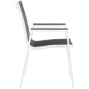  Meridian Nizuc Black Mesh Water Resistant Fabric Outdoor Patio Dining Arm Chair IMAGE 5