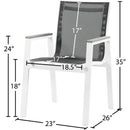  Meridian Nizuc Black Mesh Water Resistant Fabric Outdoor Patio Dining Arm Chair IMAGE 7
