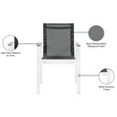  Meridian Nizuc Black Mesh Water Resistant Fabric Outdoor Patio Dining Arm Chair IMAGE 8