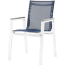  Meridian Nizuc Navy Mesh Water Resistant Fabric Outdoor Patio Dining Arm Chair IMAGE 1
