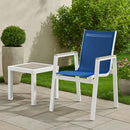  Meridian Nizuc Navy Mesh Water Resistant Fabric Outdoor Patio Dining Arm Chair IMAGE 2