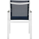  Meridian Nizuc Navy Mesh Water Resistant Fabric Outdoor Patio Dining Arm Chair IMAGE 3