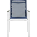  Meridian Nizuc Navy Mesh Water Resistant Fabric Outdoor Patio Dining Arm Chair IMAGE 4