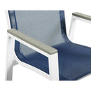  Meridian Nizuc Navy Mesh Water Resistant Fabric Outdoor Patio Dining Arm Chair IMAGE 6