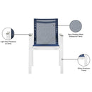  Meridian Nizuc Navy Mesh Water Resistant Fabric Outdoor Patio Dining Arm Chair IMAGE 8