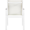 Meridian Nizuc White Mesh Water Resistant Fabric Outdoor Patio Dining Arm Chair IMAGE 3
