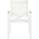  Meridian Nizuc White Mesh Water Resistant Fabric Outdoor Patio Dining Arm Chair IMAGE 4