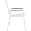  Meridian Nizuc White Mesh Water Resistant Fabric Outdoor Patio Dining Arm Chair IMAGE 5