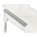  Meridian Nizuc White Mesh Water Resistant Fabric Outdoor Patio Dining Arm Chair IMAGE 6