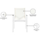  Meridian Nizuc White Mesh Water Resistant Fabric Outdoor Patio Dining Arm Chair IMAGE 8