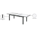  Meridian Nizuc 77" / 100.5" White Aluminum Outdoor Patio Extendable Dining Table IMAGE 12