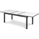  Meridian Nizuc 77" / 100.5" White Aluminum Outdoor Patio Extendable Dining Table IMAGE 1