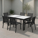  Meridian Nizuc 77" / 100.5" White Aluminum Outdoor Patio Extendable Dining Table IMAGE 2
