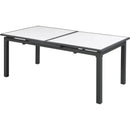  Meridian Nizuc 77" / 100.5" White Aluminum Outdoor Patio Extendable Dining Table IMAGE 3