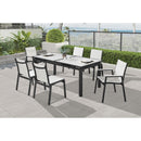  Meridian Nizuc 77" / 100.5" White Aluminum Outdoor Patio Extendable Dining Table IMAGE 4