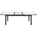  Meridian Nizuc 77" / 100.5" White Aluminum Outdoor Patio Extendable Dining Table IMAGE 7